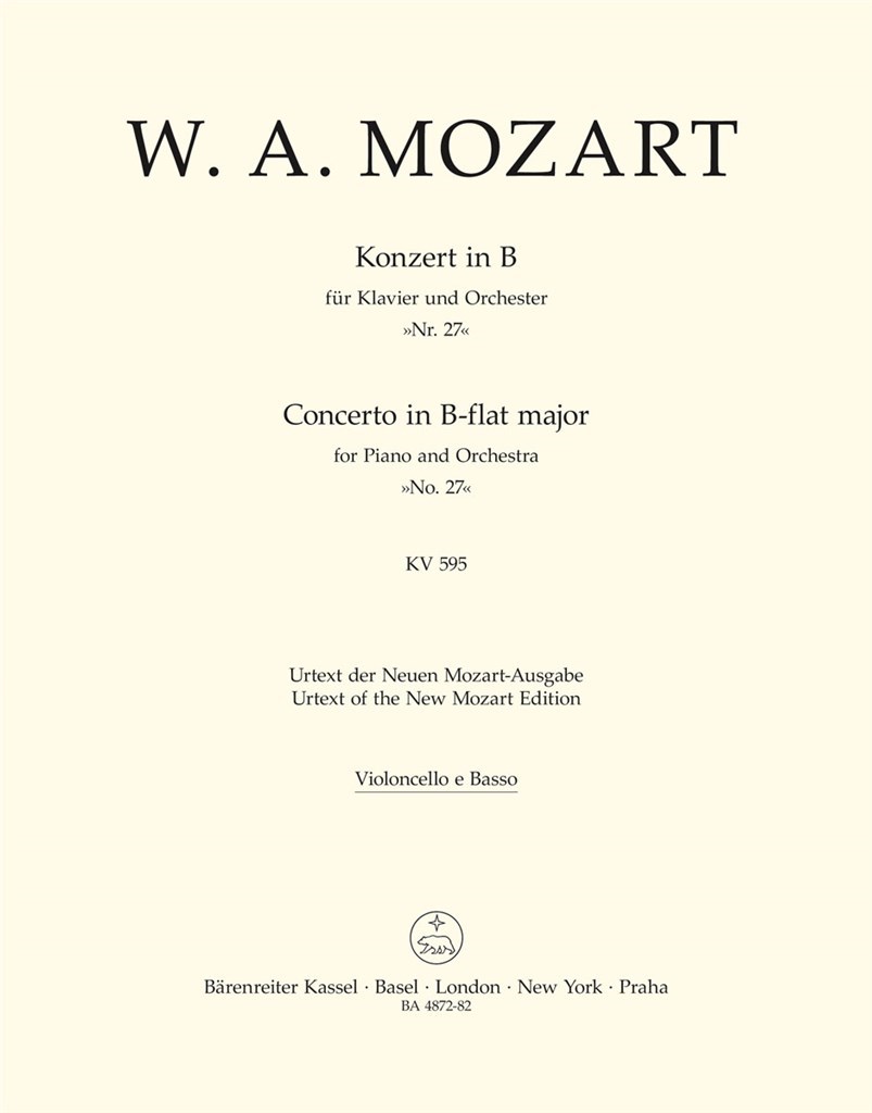 Concerto for Piano and Orchestra No. 27 in Bb major K. 595